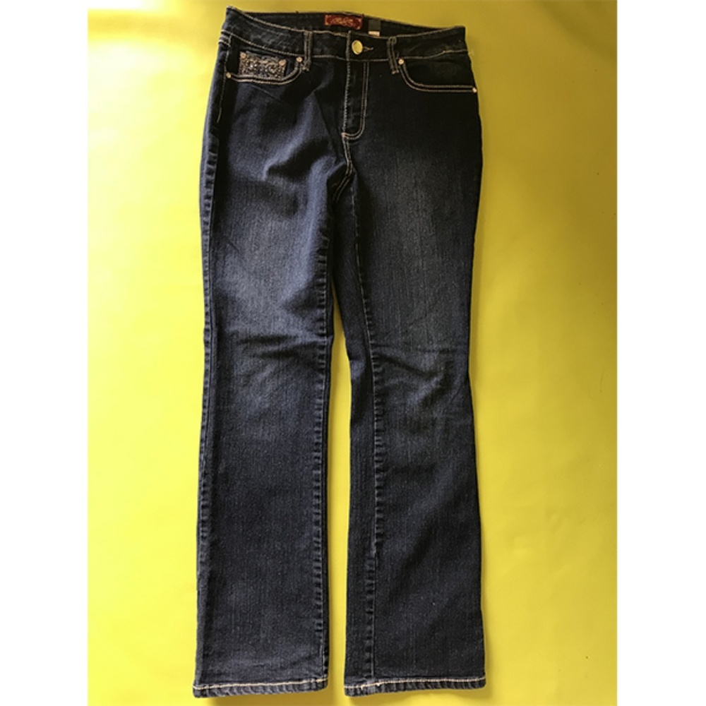 One Lane Straight Embroidered Pockets Jeans Sz 6